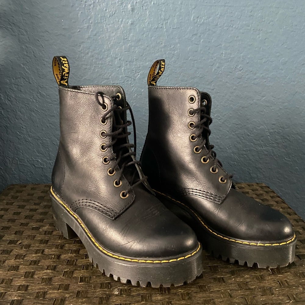 Dr. Martens Black Shriver Hi Wyoming Leather heeled boots